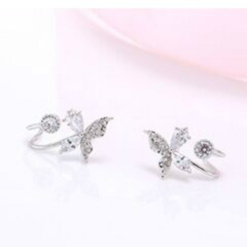 2020 New arrival hot sell fashion butterfly 925 sterling silver ladies`stud earrings jewelry gift anti-allergic women gift