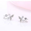 2020 New arrival hot sell fashion butterfly 925 sterling silver ladies`stud earrings jewelry gift anti-allergic women gift