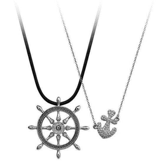 2020 New personality necklace Crystal from Swarovski Europe and the United States wind Pirate s rudder double necklace