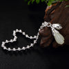 2020 New silver S925 Sterling Silver Antique mosaic and Tian Yu white magnolia flower lady bead bead ball chain