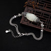 2020 New silver S925 pure silver natural Hetian jade white jade mosaic Rose Rose classic lady silver bracelet