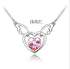 2020 NewStereo Guardian angel Crystal From Austrian Locks Chain 925 Silver Wedding jewelry Necklace Valentine Gift