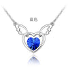 2020 NewStereo Guardian angel Crystal From Austrian Locks Chain 925 Silver Wedding jewelry Necklace Valentine Gift