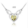 2020 NewStereo Guardian angel Crystal From Austrian Locks Chain 925 Silver Wedding jewelry Necklace Valentine Gift