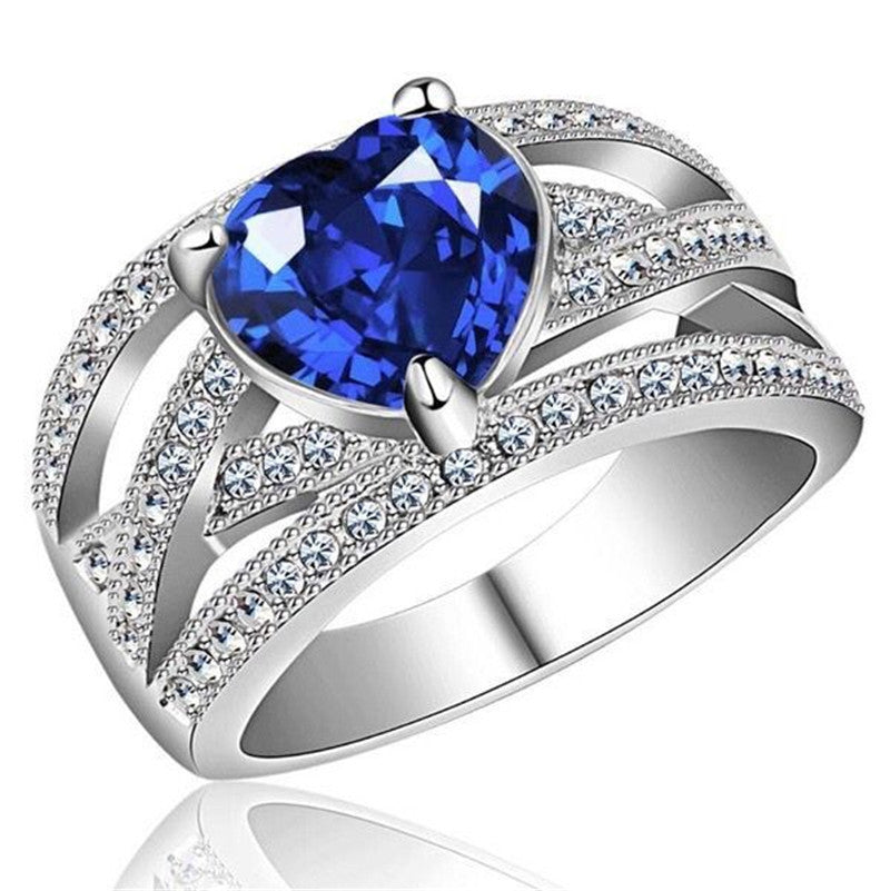 2020 Original Classic Heart Shape Cubic Zircon 3 Rings Sets Color Silver Party Wedding Jewelry Gift Ring For Women MJ145