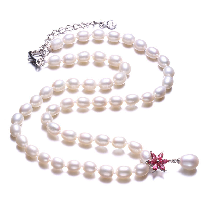 2020 Pearl Jewelry, natural pearl necklaces for women, Bohemian romantic flower pendant necklace for women wedding jewelry