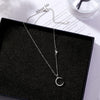 2020 Popular Simple Fashion Korean Style Necklace Metal Moon Rhinestone Pendant Chokers Necklaces For Women Cute Gift