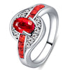 2020 Promotion 100% Color Silver Rings Jewelry Luxury CZ Zircon Wedding Rings For Women Red Green Blue Purple Ring