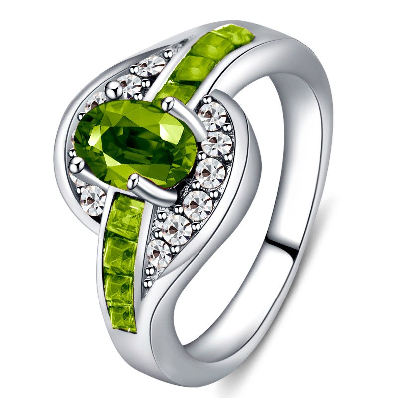 2020 Promotion 100% Color Silver Rings Jewelry Luxury CZ Zircon Wedding Rings For Women Red Green Blue Purple Ring