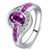 2020 Promotion 100% Color Silver Rings Jewelry Luxury CZ Zircon Wedding Rings For Women Red Green Blue Purple Ring