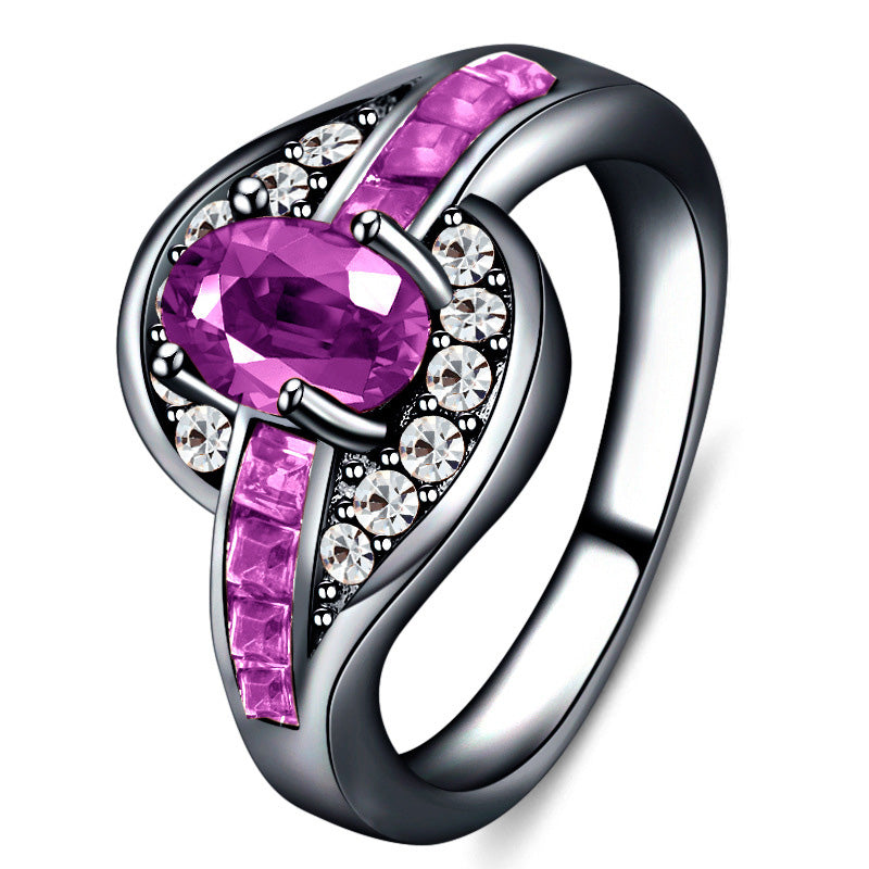 2020 Promotion 100% Color Silver Rings Jewelry Luxury CZ Zircon Wedding Rings For Women Red Green Blue Purple Ring