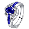 2020 Promotion 100% Color Silver Rings Jewelry Luxury CZ Zircon Wedding Rings For Women Red Green Blue Purple Ring