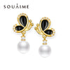 2020 Promotion New Arrival Party 100% Natural Pearls Earrings Drop Butterfly 925 Sterling Jewelry For Women