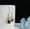 2020 Promotion Real Brinco S925 Ms Manual Mosaic Fashion Beautiful Delicate Natural Garnet Earrings Original Eardrop Wholesale
