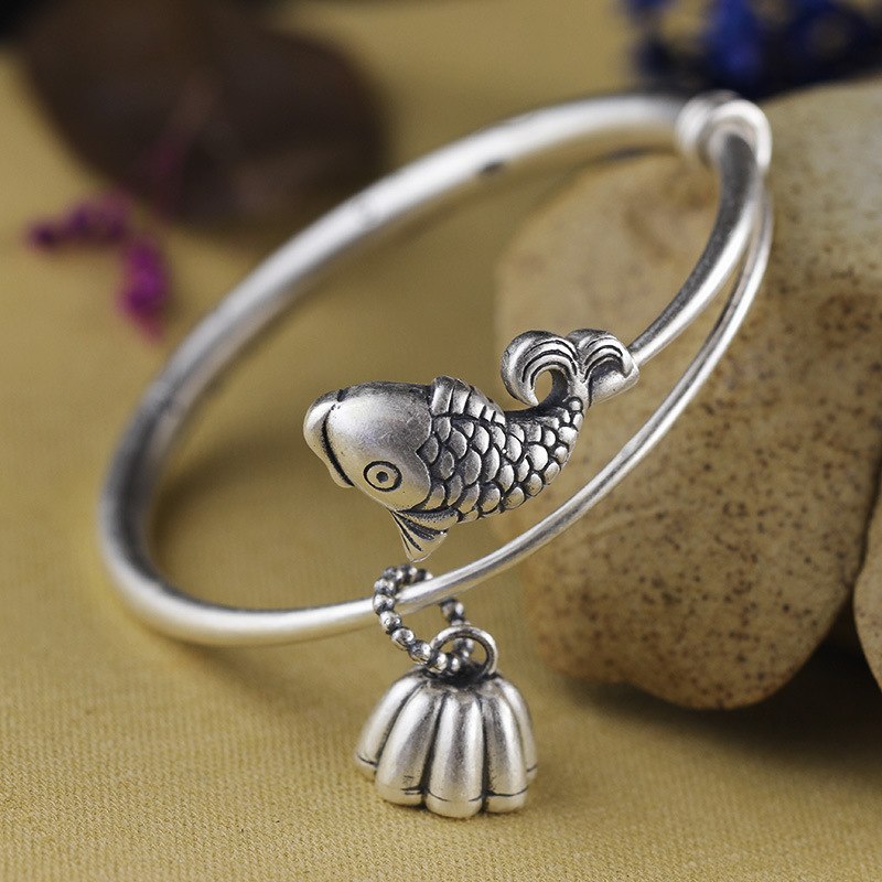 2020 Promotion Top Fashion Bangle Character Of Products Lady Handmade Fine Bracelet Batch Faya Light Openings Carp Lotus Full