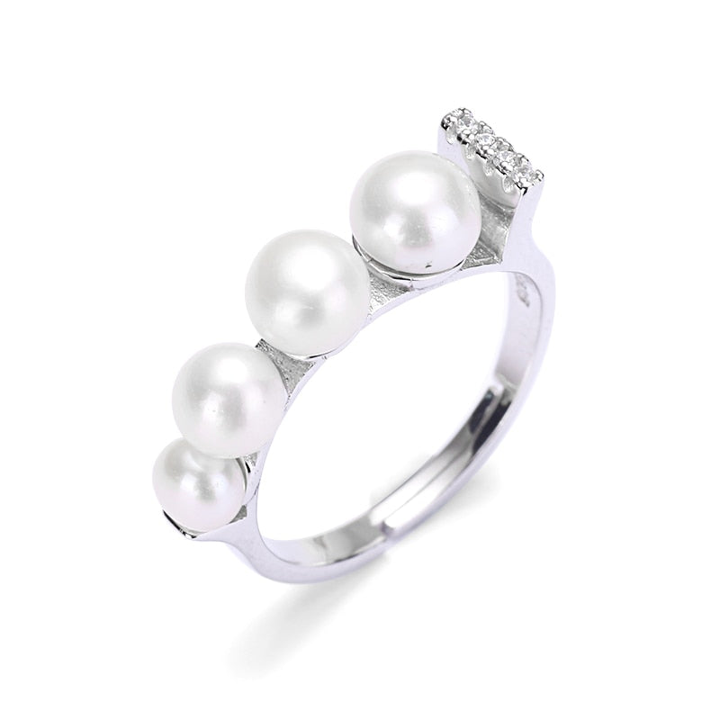 2020 Real Anel Feminino 925 Sterling Natural Pearls Opening Ringsterling-silver-jewelry Pearl Ring Jewelry