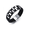 2020 Real Gift Three Layers Leather Bangles Punk Style 17mm Width With Stainless Steel Decoration Co Men Jewelry