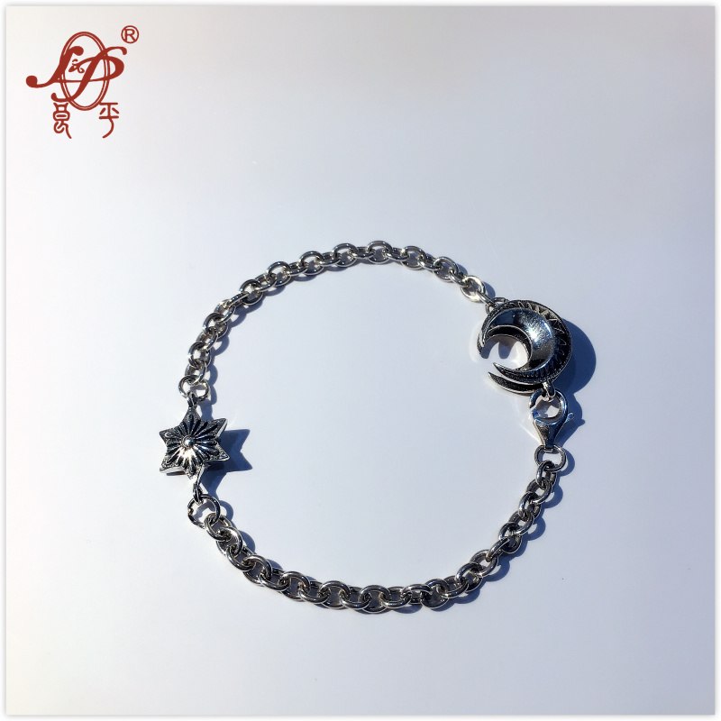 2020 Real Kehribar Armbanden Voor Vrouwen 100% 925 Sterling Star&moon Bracelet Top Quality Blacelet For Women Birtyd Gift