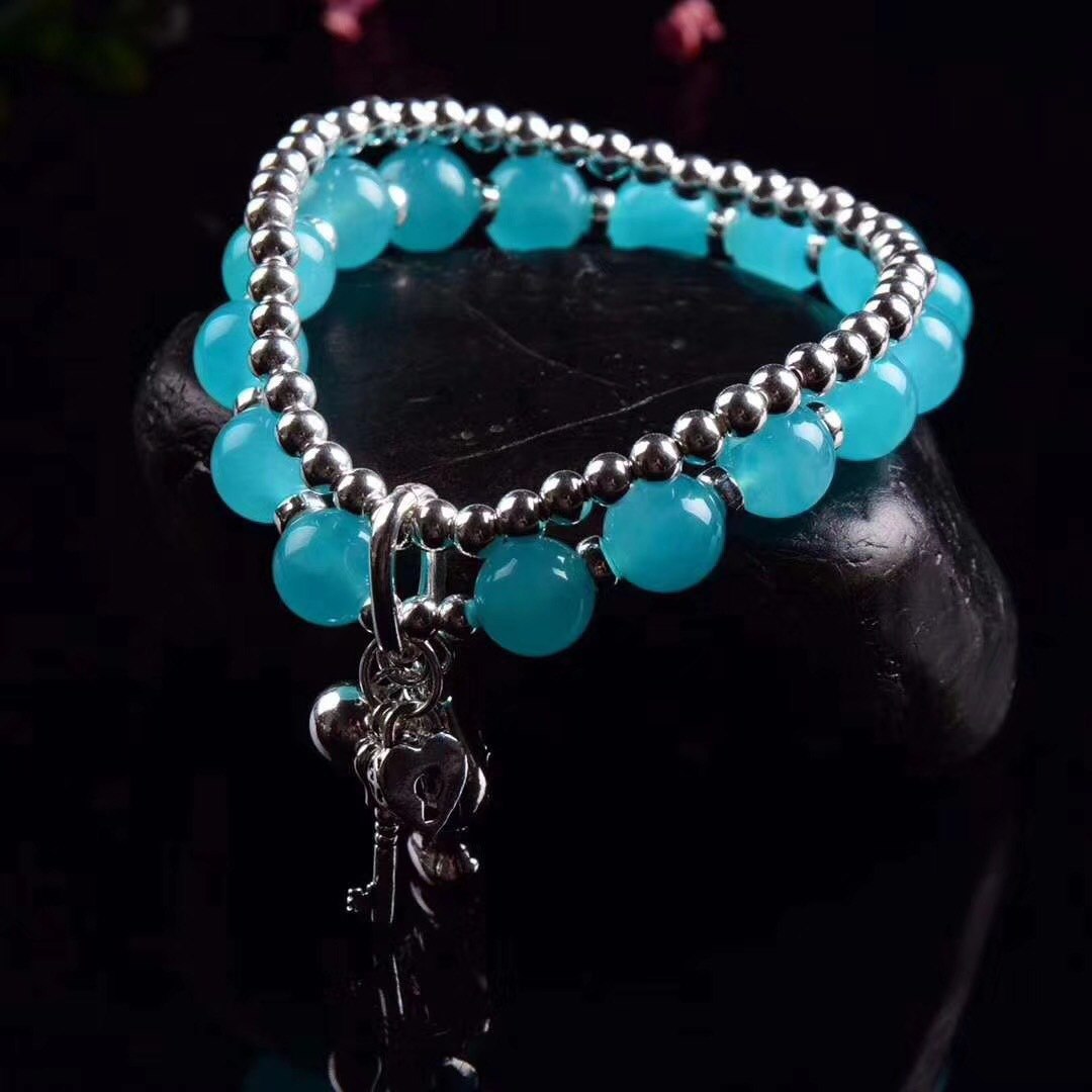 2020 Real Kehribar Items S925 Pure Ornaments Jewelry Fashion Lady Manual Worn With Amazonite Hand String Of Original Design