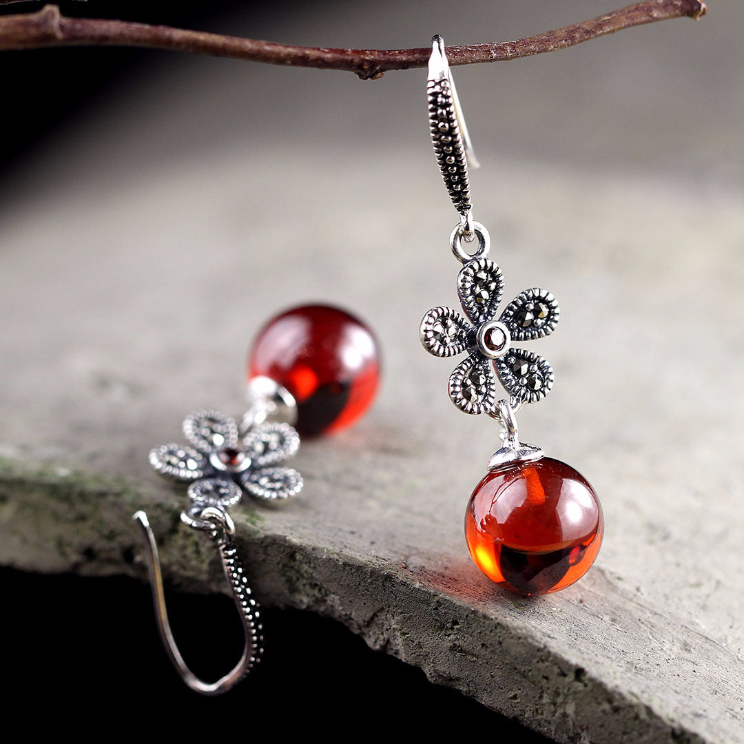 2020 Real Limited Brinco Character Of Products Fashion Boutique Jewelry Wholesale Garnet Eardrop Ms S925 Pure Ornaments