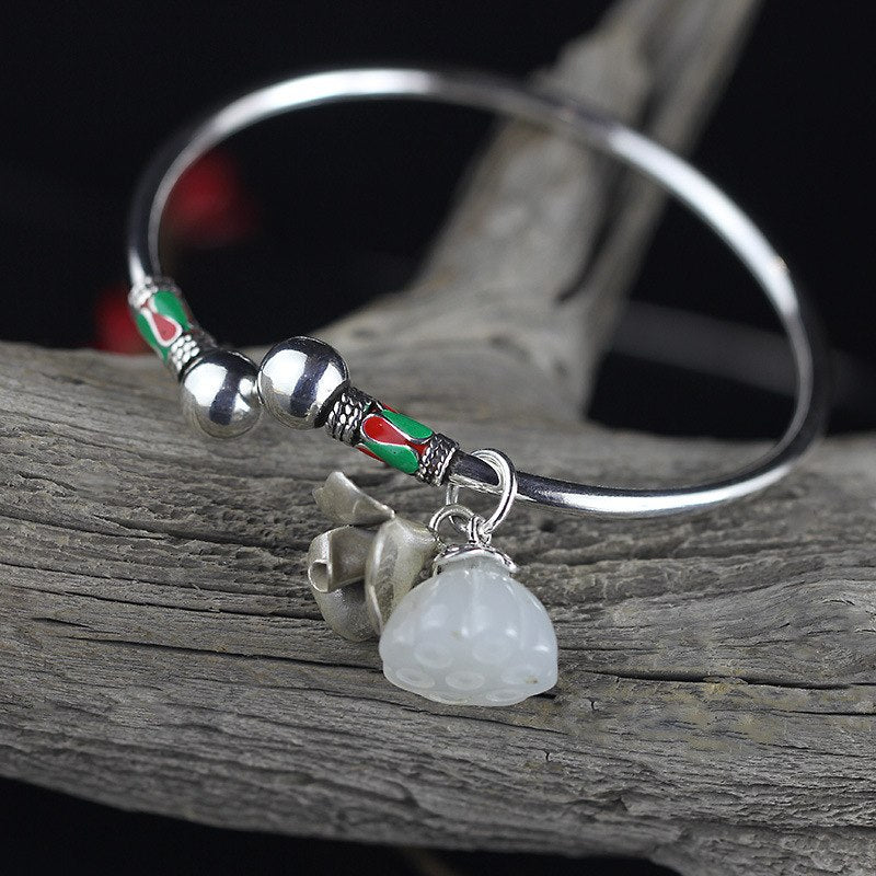 2020 Real Sale Women Bangle People's Products Are Listed On The Market, And Old Ladies Fashion Pure Tian Yulian Bangle S925