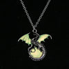2020 Retro Dragon Glow in the Dark necklace Silver Chain Jewelry Ancient Dragon Pendants & Necklaces Me Punk Dragon Necklace