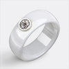 2020 Ring Ceramics 8mm Fashion Exquisite Rhinestone Ceramic Ring for Women Plus One Big Crystal Wedding Female Teen Ring Jewelry