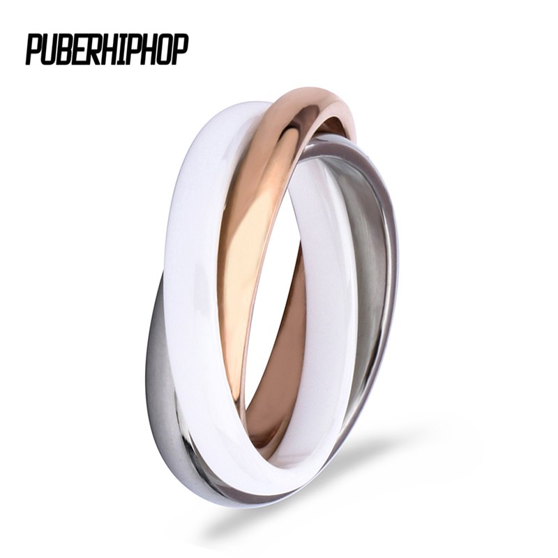 2020 Rose Gold Three Cross Ring Zirconia Fashion White Black Ceramic Rings Jewelry Vintage Ceramic Decorations for Women