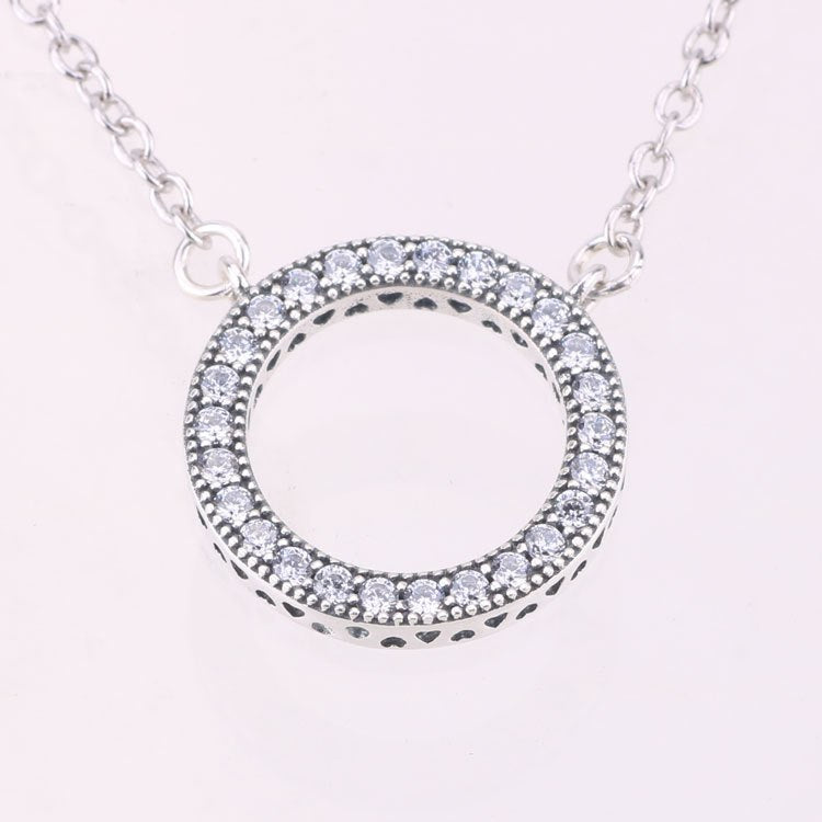 2020 Round Limited Collares Maxi Necklace Swarovski crystal Fashion Jewelry 100% 925 Sterling Fit Original Women Name Bead