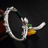 2020 Rushed Deer, Silver, S990, Pure Retro Folk Style, Lotus Flower Fry Fringed And Tian Biyu Beeswax Bracelet Wholesale.