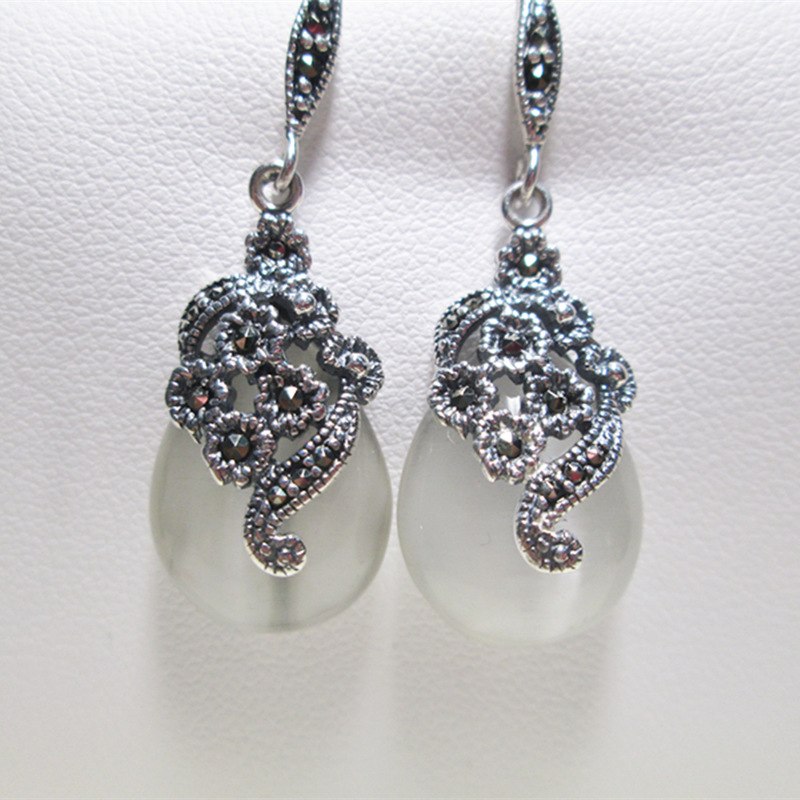 2020 Rushed Earings Fashion Jewelry Ms Character Product Supply National Wind S925 Ornaments Elegant Cat's Eye Eardrop Hot Sell