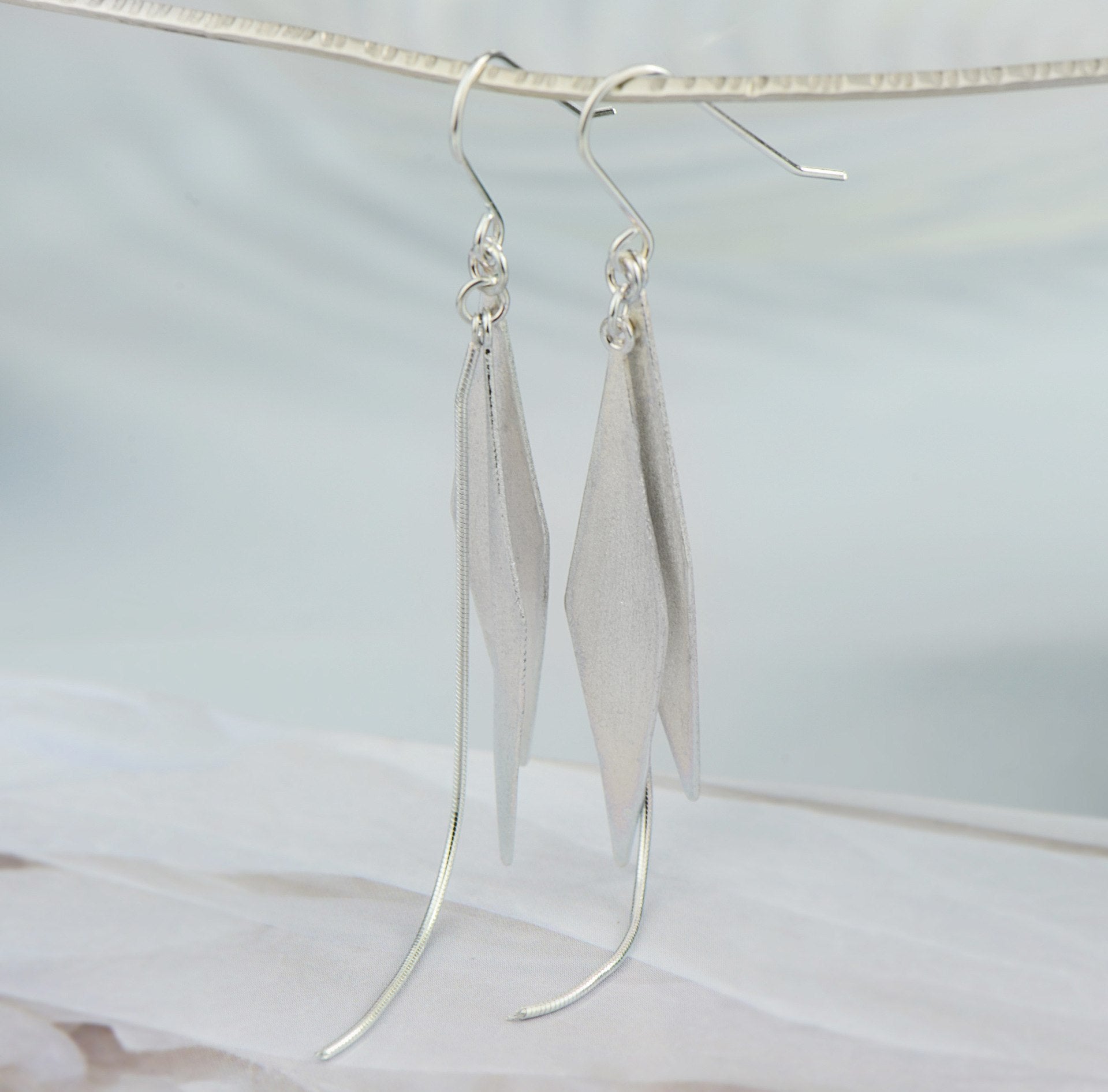 2020 Rushed Sale Silverstone B 925 Sterling Wholesale, Korean Fashion, Silver, Long, Tassel Earrings, Silk, Ladies' Earrings.