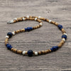 2022 Rustic Men Beaded Boho Coconut Necklace Tiger Eye Stone Choker Surfer Necklace Tribal Jewellery Friend Gifts SU-06