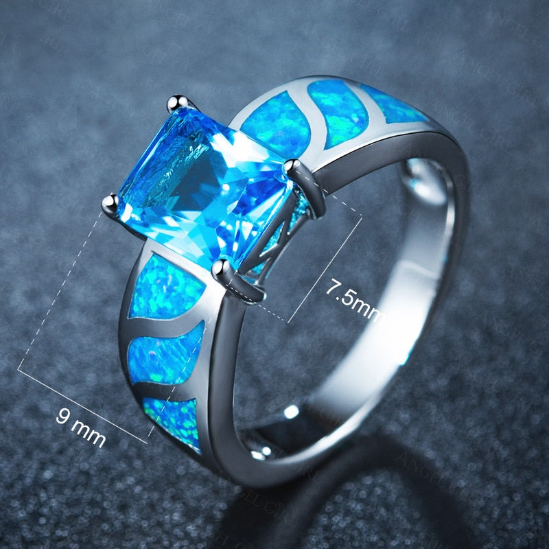2020 Sale 925 jewelry Mystic Rainbow Opal Rings Crystal from Swarovski For Women Wedding Party Engagement Love Ring