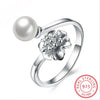 2020 Sale Fine jewelry jewelry Authentic 925 sterling silver Chain Original Lotus leaves of pearls ring ring for women