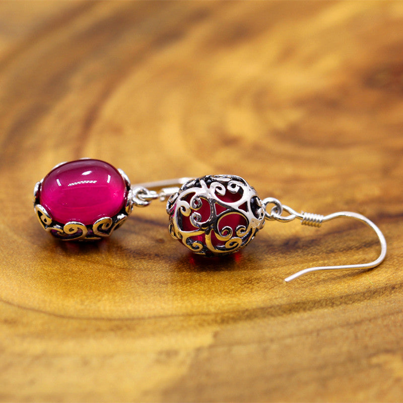 2020 Sale Garnet Brinco Product New Women's Strongly Recommend Fashionable Just Lorraine Cane Hollow Out S925 Eardrop It