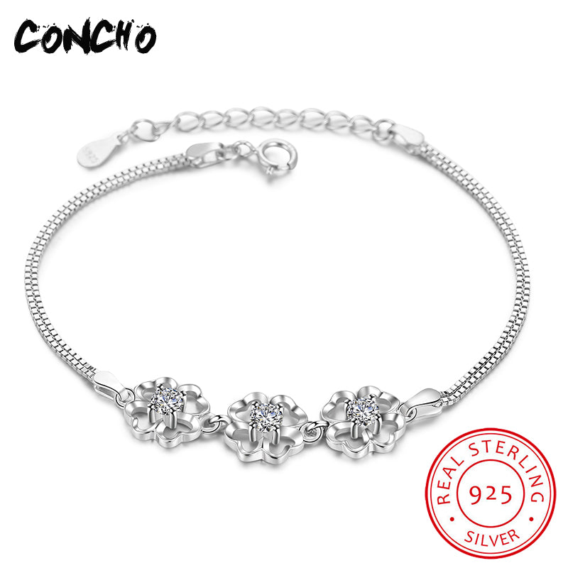 2020 Sale Hot Sale Id Bracelets Plant Armbanden Voor Vrouwen Kehribar Jewelry 925 Sterling Flower Bracelet For Women