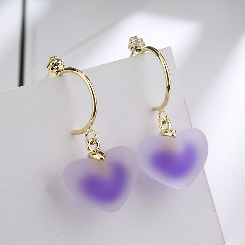 2020 Sale Popular jewelry Creative Love Heart Scrub Sander Cute Earrings Crystal from Swarovski fashion jewelry earrings