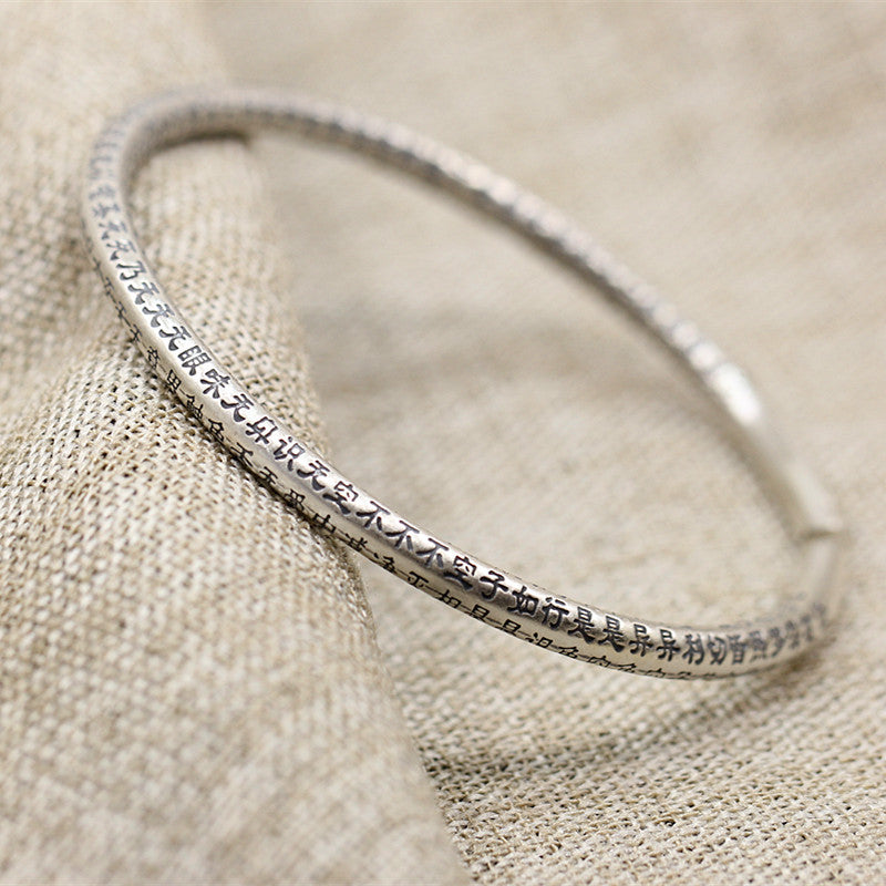 2020 Sale Time-limited Women Bangle Character Product S990 Ms Manual Exquisitely Deft National Wind Jackfruit Sutra Bracelet