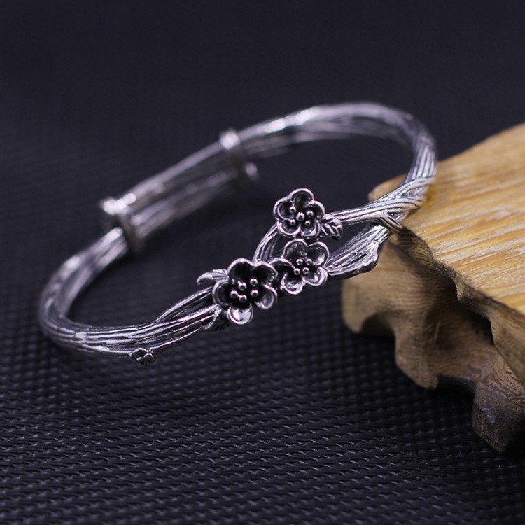 2020 Sale Top Fashion Armbanden Voor Vrouwen Character Of Products Thai Wholesale S925 Fine Carving Plum Flower Lady Bracelet