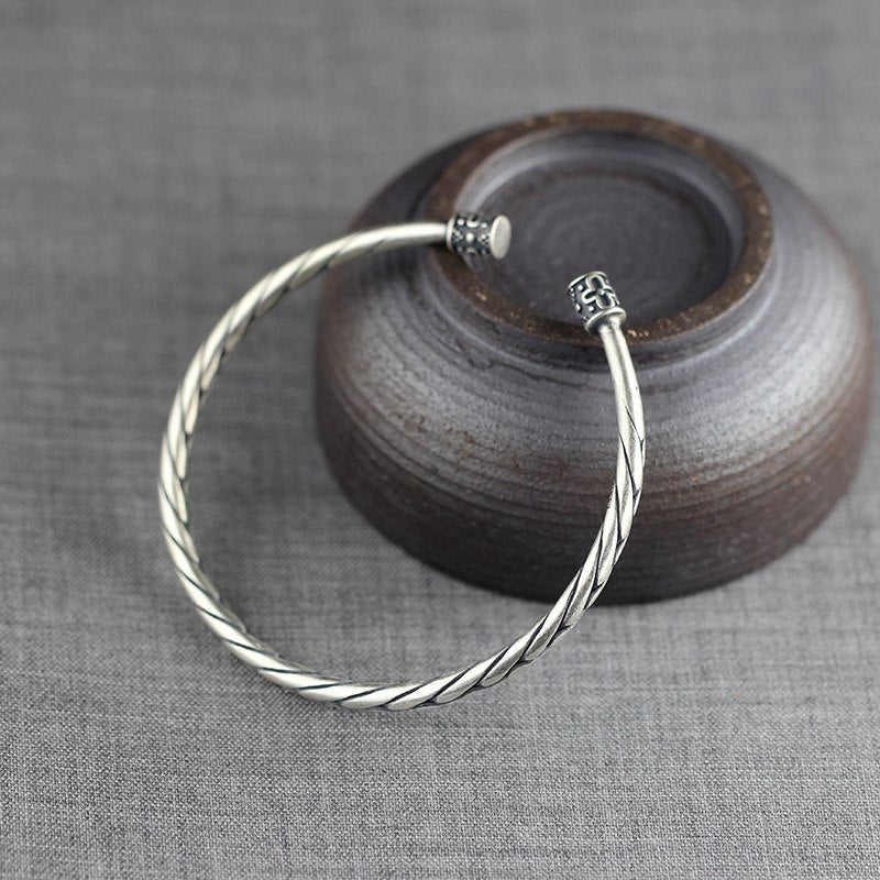 2020 Sale Women Ammonite,ammolite Bangle Character Product Sterling Jewelry Fashion Ladies Retro Bracelet Carving New Openings