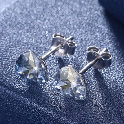 2020 Sale fashion jewelry real 925 silver earrings female Crystal from Swarovski simple temperament 7 Colors crystal earrings