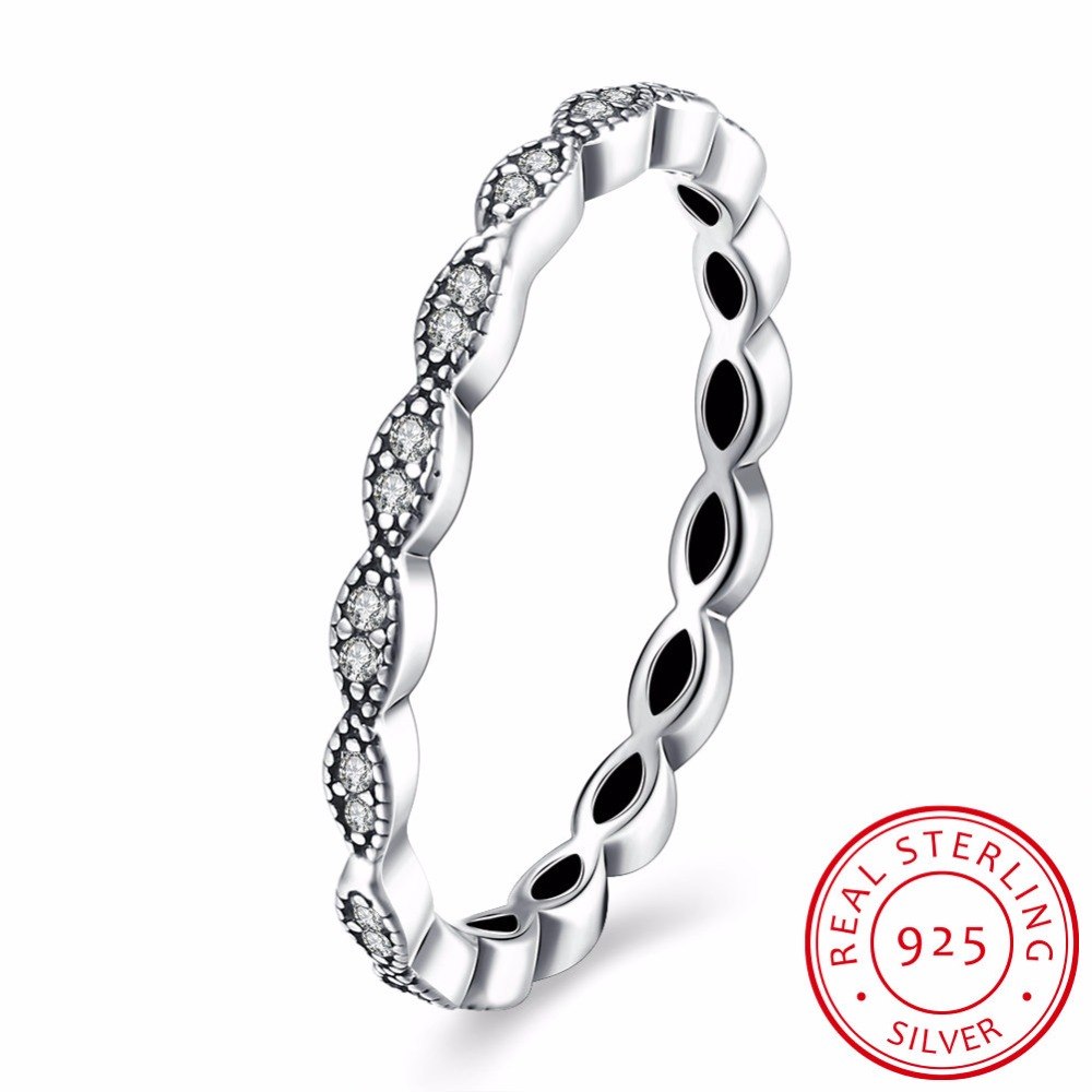 2020 Sale hot fashion jewelry jewelry Authentic 925 sterling silver Geometric simplicity women Crystal engagement