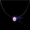 2020 Silver color Dazzling Zircon Necklace And Invisible Transparent Fishing Line Simple Pendant Necklace Jewelry