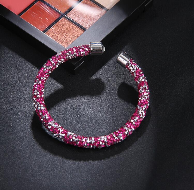 2020 Simple Cuff Women Jewelry 1 strand Crystal Bracelet Bangle Tiny Crystal Stones Charm Fit Rhinestone Crystal bracelet