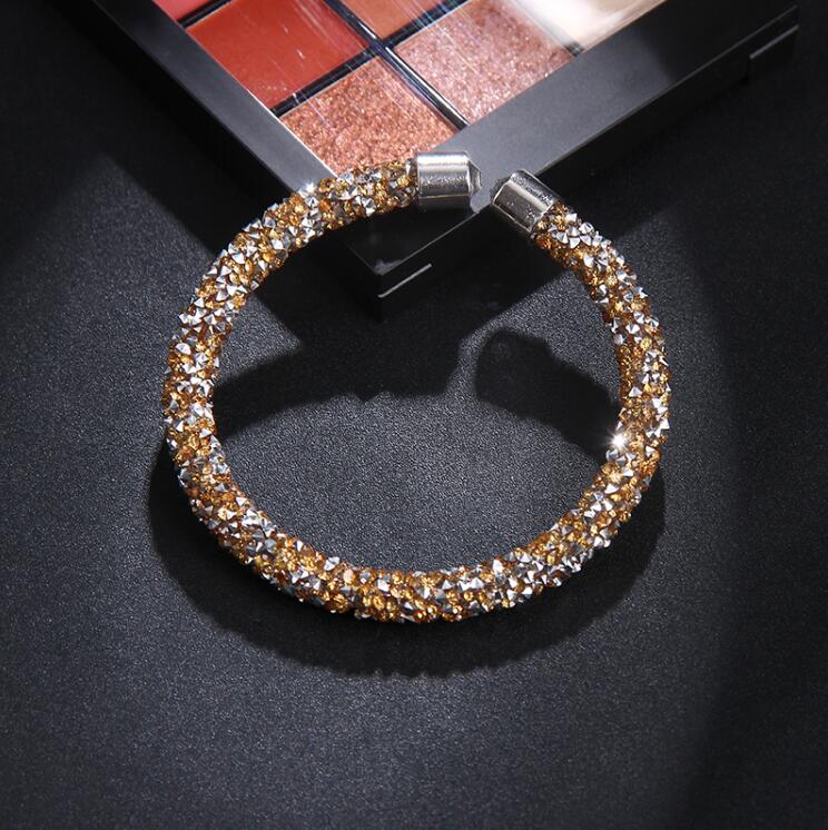 2020 Simple Cuff Women Jewelry 1 strand Crystal Bracelet Bangle Tiny Crystal Stones Charm Fit Rhinestone Crystal bracelet