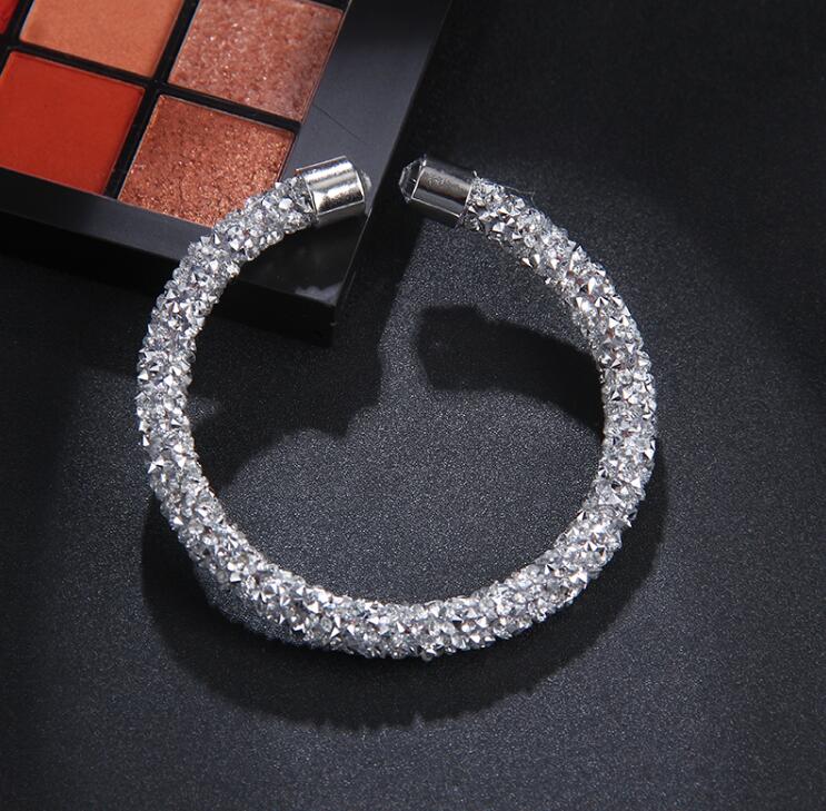2020 Simple Cuff Women Jewelry 1 strand Crystal Bracelet Bangle Tiny Crystal Stones Charm Fit Rhinestone Crystal bracelet