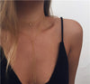 2020 Simple Gold Silver Color Link Chain Choker Necklace Long Beads Tassel Necklaces For Women clavicle collar collier