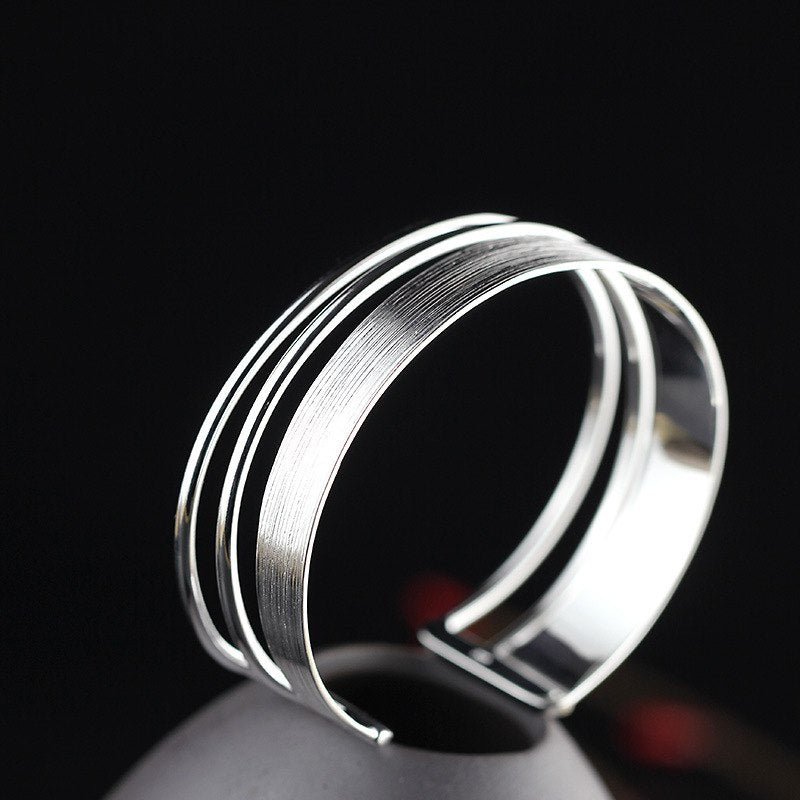 2020 Offer Bangle Character Items Listed On The New Women's Fashion Exquisite Three-ring Wiredrawing S925 Bracelet