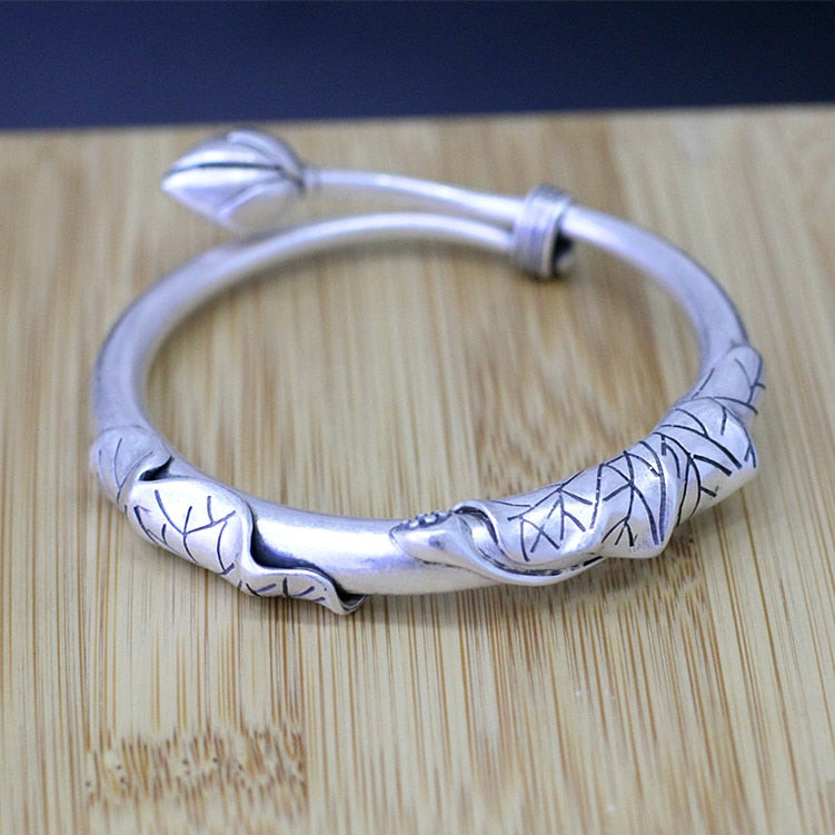 2020 Offer New Women No Bangle Female Fashion Items S990 Ornaments Folk Manual Lotus Bracelet Inferior Smooth Process